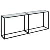 vidaXL Konsolentisch Wei&szlig; Marmor-Optik 200x35x75,5 cm Hartglas