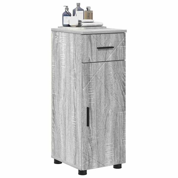 vidaXL Badezimmerschrank mit Schubladen Graues Sonoma 30 x 35 x 80 cm