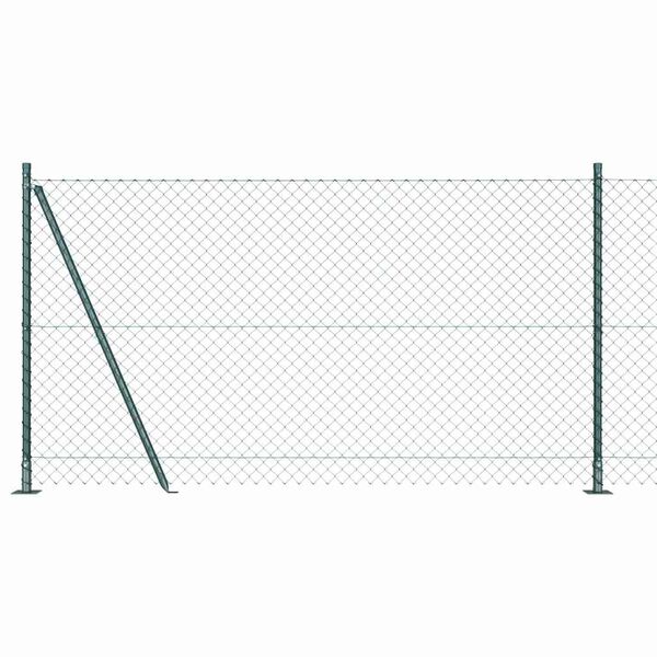 vidaXL Zaunpfosten Gr&uuml;n 25 x 1,2 m (60 x 60 mm Netz) Stahl und PVC