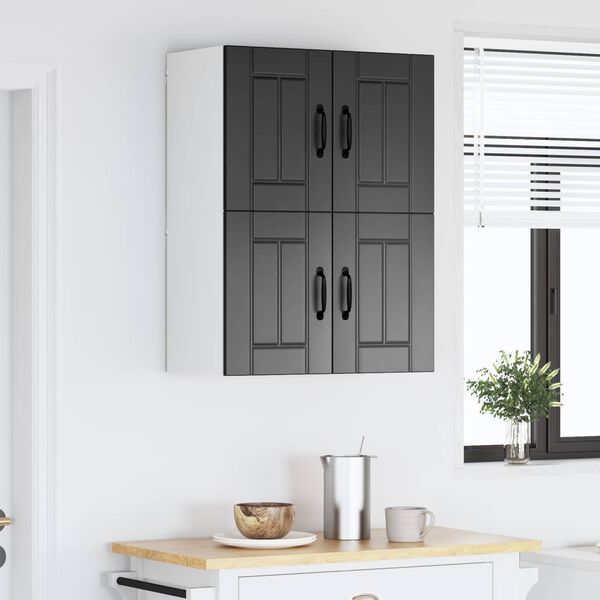 vidaXL K&uuml;chenschrank 2 pcs Schwarz 60 x 31 x 40 cm Holzwerkstoff
