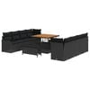 vidaXL Gartensofa-set 11 stk. Schwarz Poly-Rattan