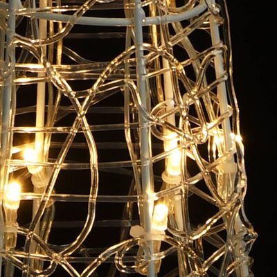 vidaXL LED-Kegel Acryl Weihnachtsdeko Pyramide Warmweiß 60 cm