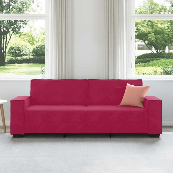 vidaXL 3-Sitzer-Sofa Weinrot 180 cm Samt