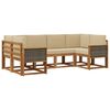 vidaXL Outdoor-Sofagarnitur 6 stk. Natur und Beige Massivholz Akazie