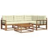 vidaXL Outdoor-Sofagarnitur 5 Stk. Natur und Creme