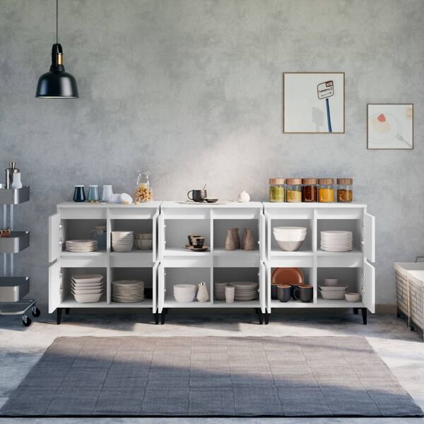 vidaXL Sideboards 3 Stk. Wei&szlig; 60x35x70 cm Holzwerkstoff