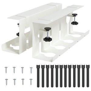 vidaXL Kabelwanne unter dem Schreibtisch 2 St&uuml;ck Wei&szlig;