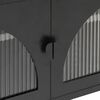 vidaXL TV-Schrank Schwarz 105x35x50 cm Glas und Stahl