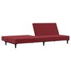 vidaXL Schlafsofa 2-Sitzer Weinrot Samt