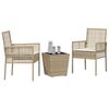 vidaXL Garten Bistro Set 3 pcs Beige Poly Rattan