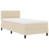 vidaXL Boxspringbett mit Kissen mit Kopfteil Creme 100 x 200 cm Stoff