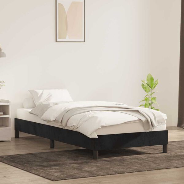 vidaXL Bettgestell ohne Matratze Schwarz 100x220 cm Samt