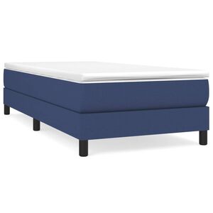 vidaXL Boxspringbett mit Matratze Blau 90x200 cm Stoff
