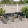vidaXL Garten-Sofa-Set mit Speicher 10 pcs Hellgrau Poly Rattan