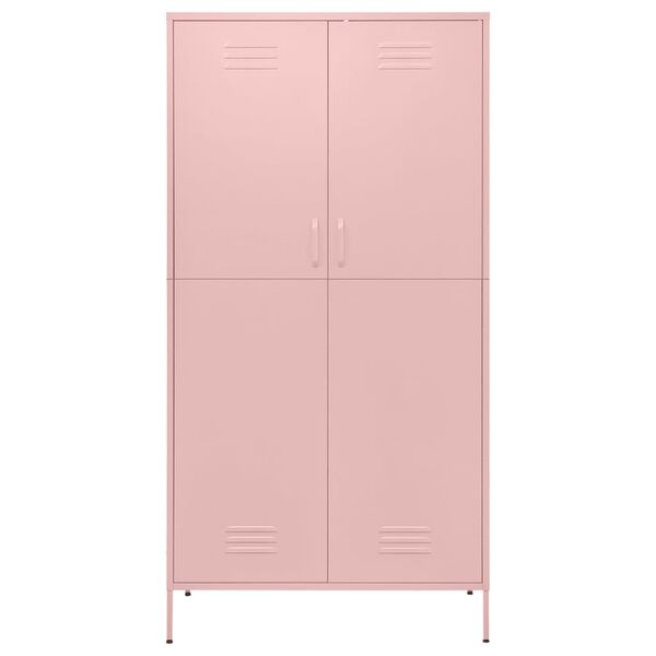 vidaXL Kleiderschrank Rosa 90x50x180 cm Stahl