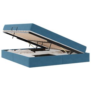 vidaXL Aufbewahrungsbett mit Matratze Dunkelblau 180 x 200 cm Samt