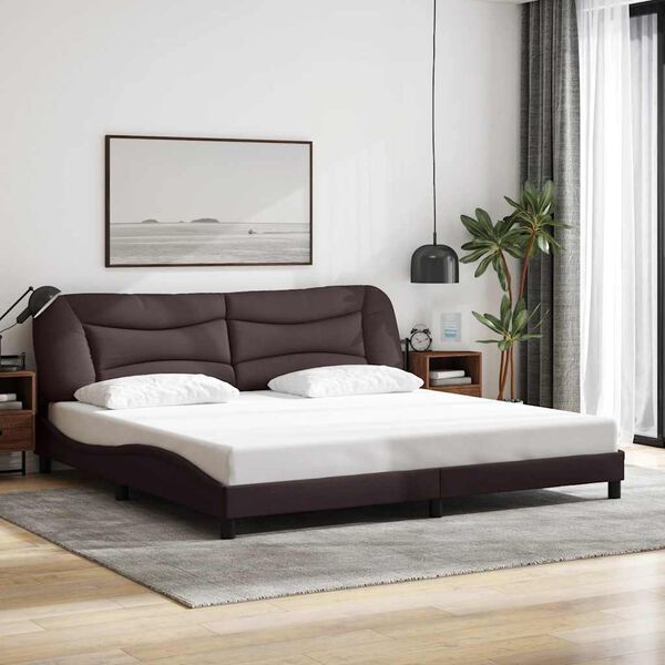 vidaXL Bettgestell ohne Matratze "Hvar" Dunkelbraun 200x200 cm Stoff