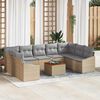 vidaXL Gartensofa-set 10 pcs Beige und Hellgrau Poly-Rattan