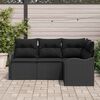 vidaXL Gartensofa-set Schwarz Poly-Rattan