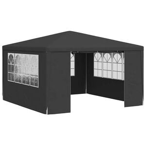 vidaXL Profi-Partyzelt mit Seitenw&auml;nden 4&times;4 m Anthrazit 90 g/m&sup2;