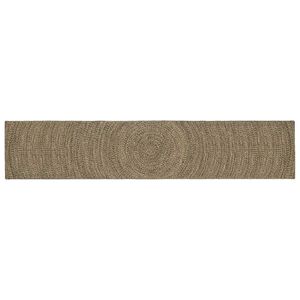 vidaXL Bereichsteppich Nat&uuml;rlich und Schwarz 60 x 400 cm Jute