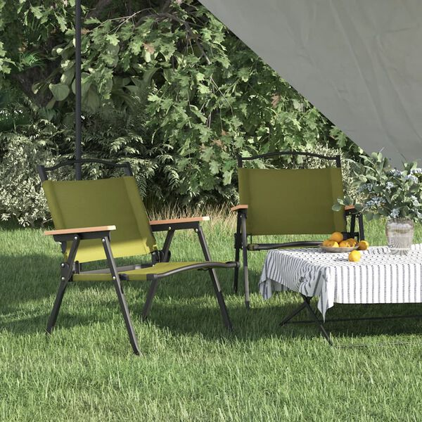 vidaXL Campingst&uuml;hle 2 Stk. Gr&uuml;n 54x43x59 cm Oxford-Gewebe