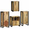 vidaXL Badezimmerm&ouml;bel-Set mit Regal 4 pcs Braun Massives Mangoholz