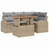 vidaXL Garten-Sofa-Set 5 Stk. Beige Poly Rattan