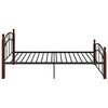 vidaXL Bettgestell Schwarz Metall und Massivholz Eiche 120x200 cm