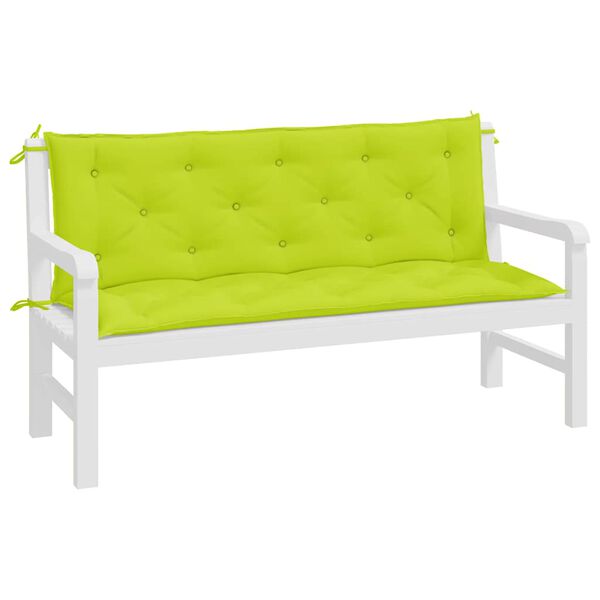 vidaXL Gartenbank-Auflagen 2 Stk. Knallgr&uuml;n 150x50x7 cm Oxford-Gewebe