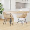 vidaXL Esszimmerstuhl 2 pcs Natur 55 x 50 x 74 cm Rattan und Eisen