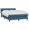 vidaXL Boxspringbett mit Matratze Dunkelblau 140x210 cm Samt