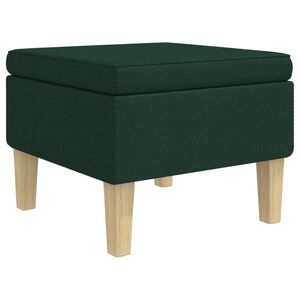 vidaXL Hocker mit Holzbeinen Dunkelgr&uuml;n Stoff
