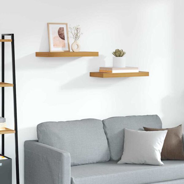 vidaXL Wandregal Wandmontiert 2 pcs Braun 50 x 23 x 4 cm Holzwerkstoff