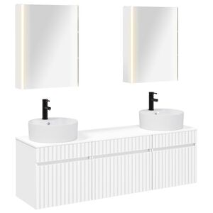 vidaXL Badezimmerschrank-Set 5 pcs Wei&szlig; 53 x 15,5 x 70 cm