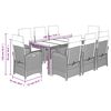 vidaXL 9-tlg. Garten-Essgruppe mit Kissen Grau Poly Rattan