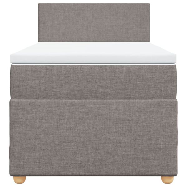 vidaXL Boxspringbett mit Matratze Taupe 100x200 cm Stoff