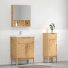 vidaXL Badezimmerm&ouml;bel-Set FLORO 2 pcs Wachsbraun Massivholz Kiefer