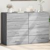 vidaXL Sideboards 2 Stk. Grau Sonoma 60x39x80 cm Holzwerkstoff