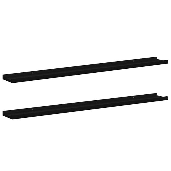 vidaXL Wandregale 2 Stk. Schwarz 100x9x3 cm