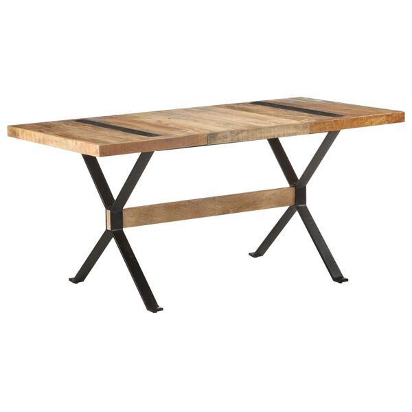 vidaXL Esstisch 160x80x76 cm Raues Mangoholz