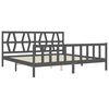 vidaXL Massivholzbett mit Kopfteil Grau 200x200 cm