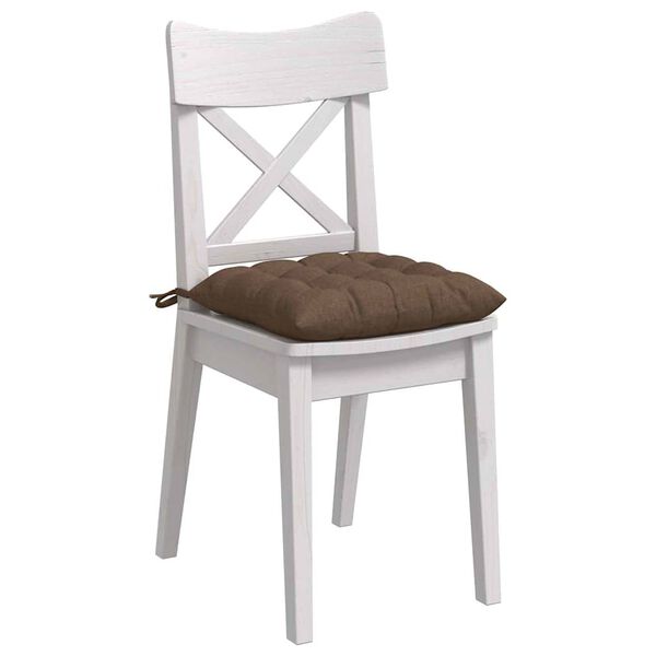 vidaXL Sitzkissen 4 pcs Braun 40 x 40 x 6 cm Stoff