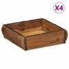 vidaXL Tablett 4 pcs Braun 29 x 31 x 10 cm Massives upgecyceltes Holz