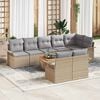 vidaXL Gartensofa-set mit Kissen 9 pcs Beige Poly-Rattan