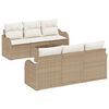 vidaXL Gartensofa-set 7 pcs Beige Poly-Rattan