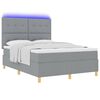vidaXL Boxspringbett mit Matratze Hellgrau 140 x 190 cm Stoff
