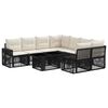 vidaXL Gartensofa-set 9 stk. Schwarz und Cremewei&szlig; Poly-Rattan