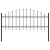 vidaXL Gartenzaun 3 pcs Grau 170 x 140 cm Pulverbeschichteter Stahl