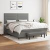 vidaXL Boxspringbett mit Matratze Dunkelgrau 160x200 cm Stoff